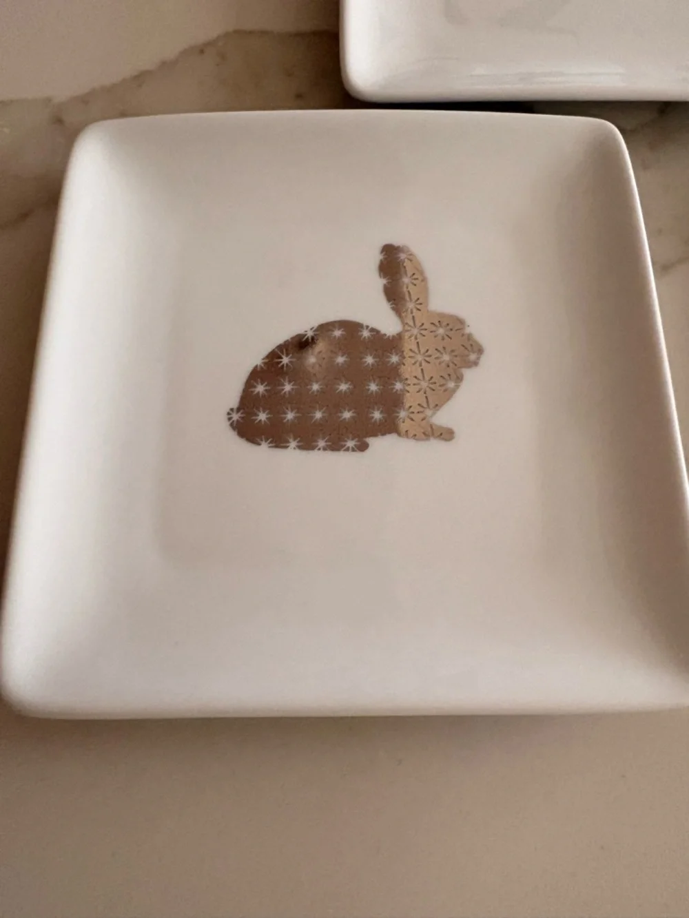 West Elm White Ceramic Dish Bunny Dishes